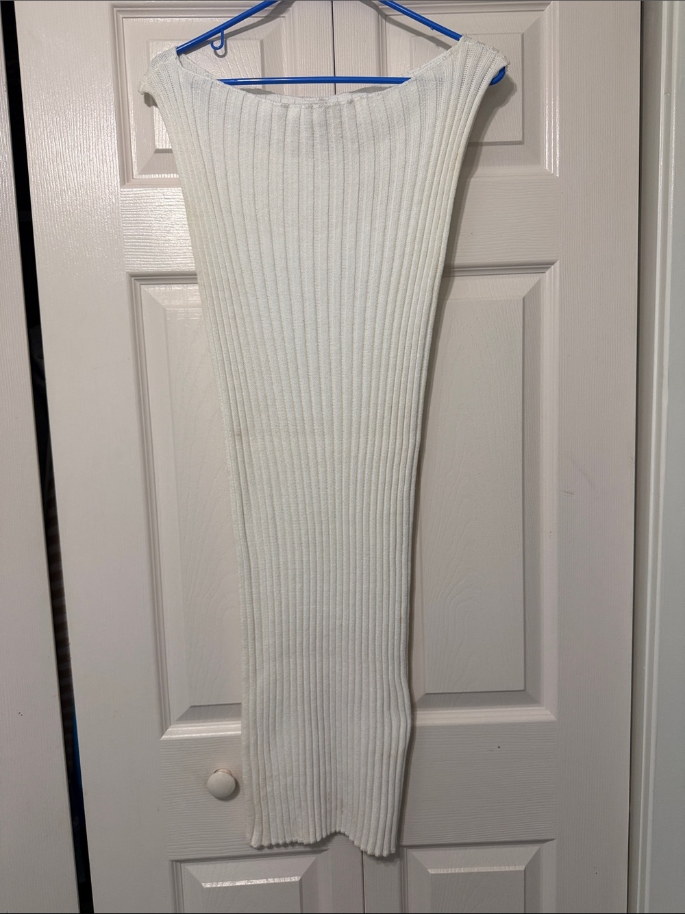 Zoran White Ribbed Dress